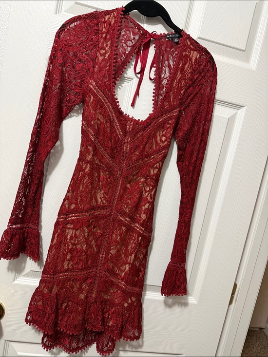 For Love And Lemons Dresses & Skirts - For Love & Lemons Lace Red/Burgundy Dress